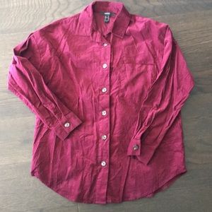 Forever 21 Button Down Shirt Maroon Color